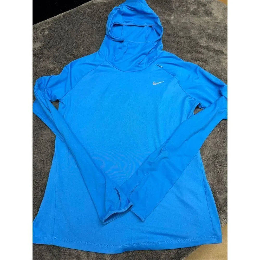 Nike Running Blue Long Sleeve Dri Fit Hoodie, Women’s Medium #nike #activewear